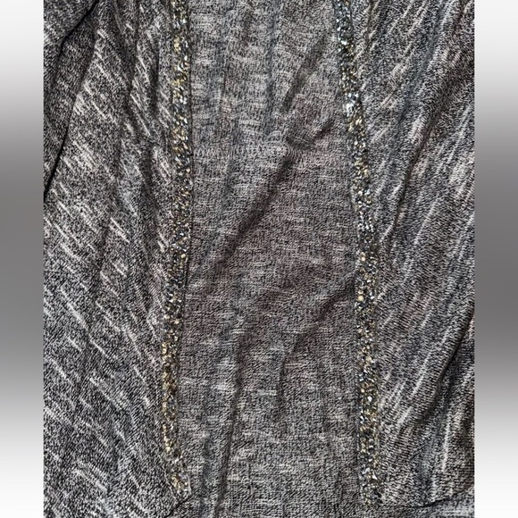 EUC Juicy Couture Cardigan Open Front Long Tunic Waterfall Rhinestone Gray Yoga - Picture 7 of 8